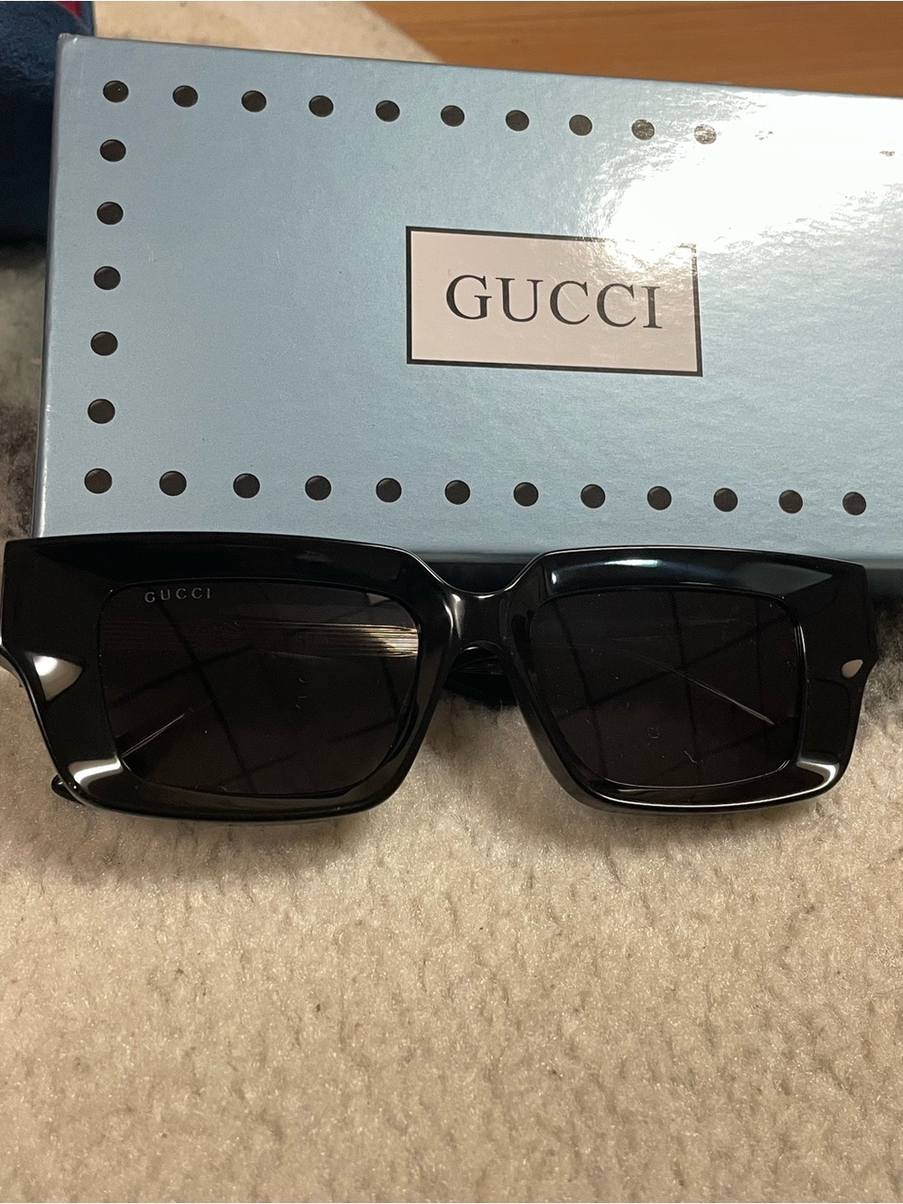 Gucci Black Oversized Rectangular Sunglasses GG1529S